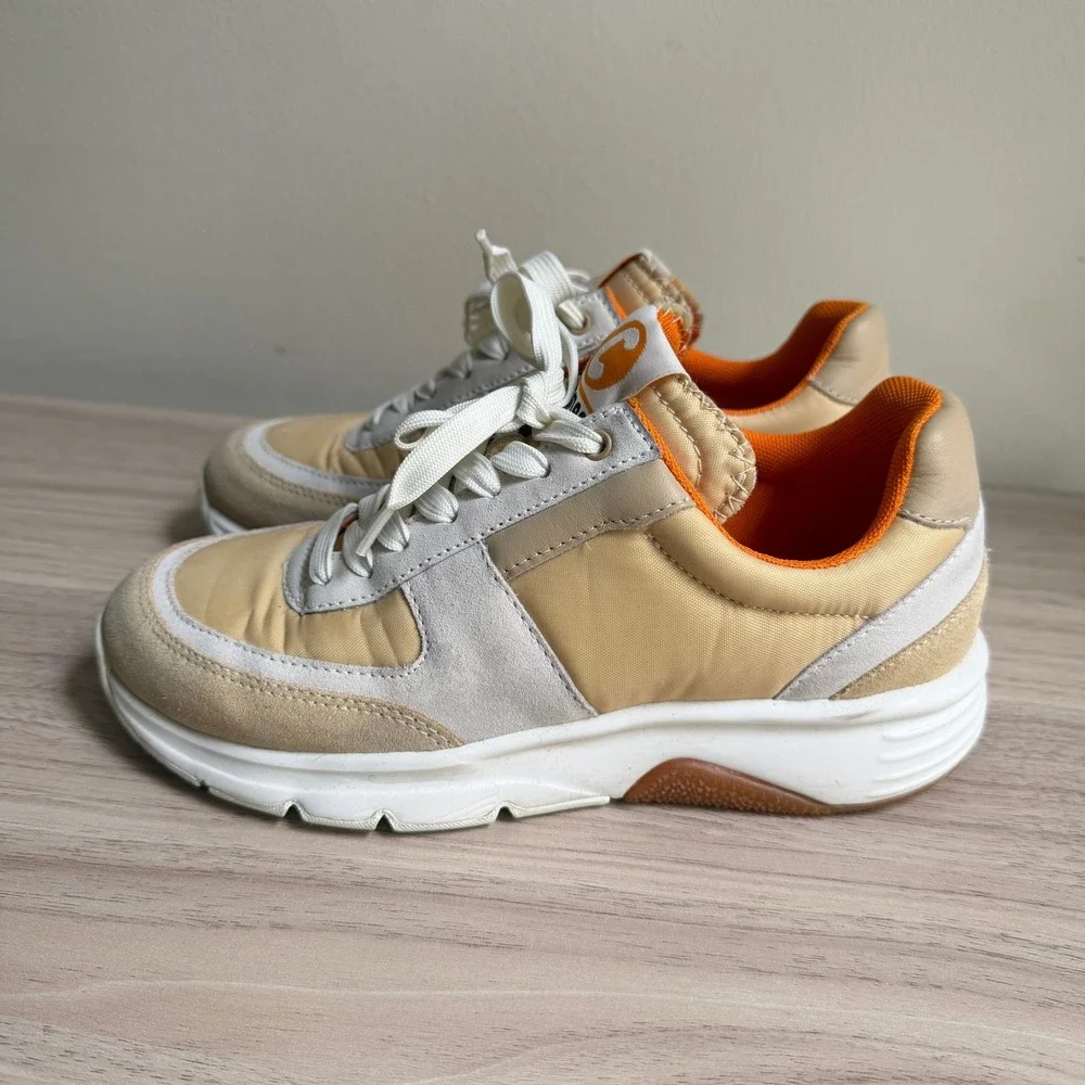 Camper Drift Sneakers Beige Orange Suede‎ Mesh Chunky Platform Size 36
